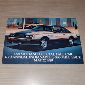 1979 INDIANAPOLIS 500 MUSTANG Pace Car Postcard